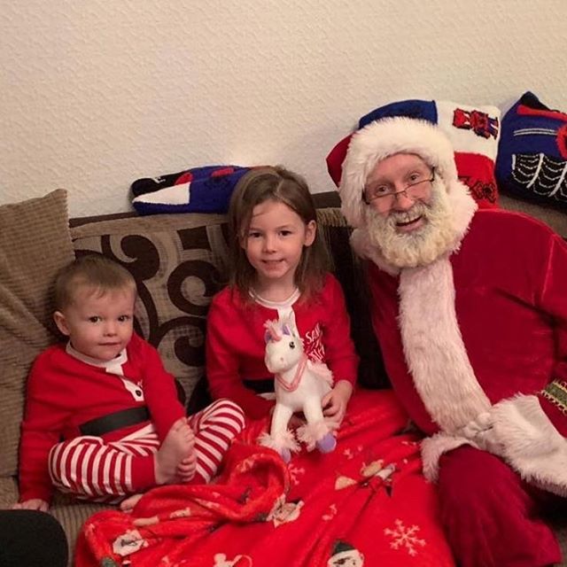 Niamh and Lenny with Santa